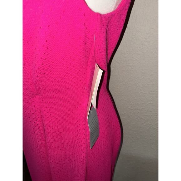 Eliza J Nordstrom Fuchsia Dress 10 Fit Flare New Perforated Lined - Picture 6 of 14